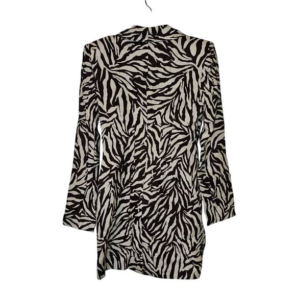 New Free People RUMER Cyrus Zebra Striped Blazer Mini Dress $379 X-SMALL Brown - Picture 7 of 8